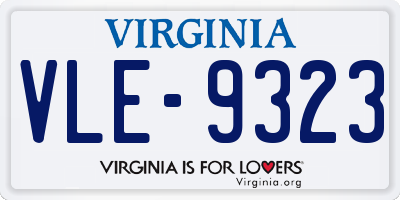 VA license plate VLE9323