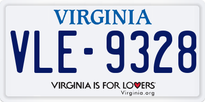 VA license plate VLE9328