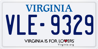 VA license plate VLE9329