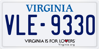 VA license plate VLE9330