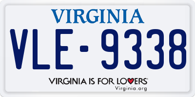VA license plate VLE9338