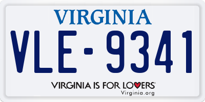 VA license plate VLE9341