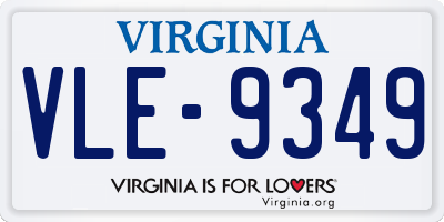 VA license plate VLE9349