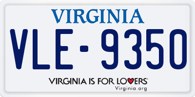 VA license plate VLE9350