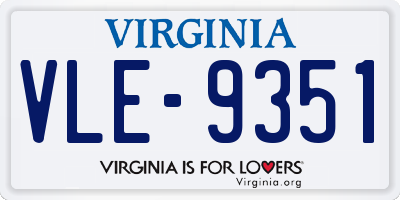 VA license plate VLE9351