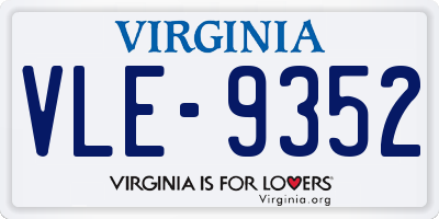 VA license plate VLE9352
