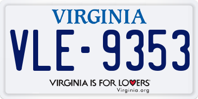 VA license plate VLE9353