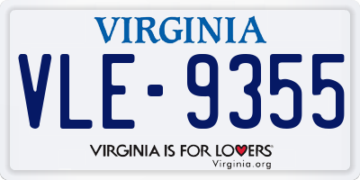 VA license plate VLE9355