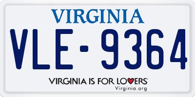 VA license plate VLE9364