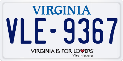 VA license plate VLE9367