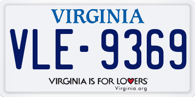 VA license plate VLE9369