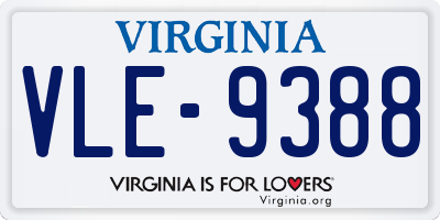 VA license plate VLE9388
