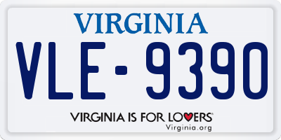 VA license plate VLE9390