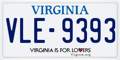 VA license plate VLE9393