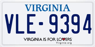 VA license plate VLE9394