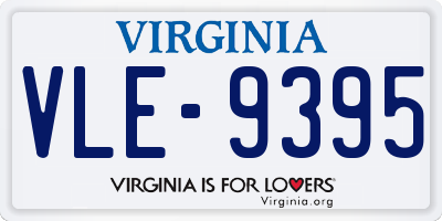 VA license plate VLE9395