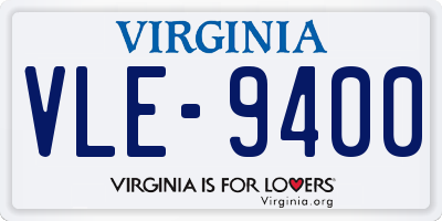 VA license plate VLE9400