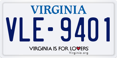 VA license plate VLE9401