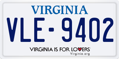 VA license plate VLE9402