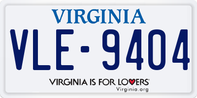 VA license plate VLE9404