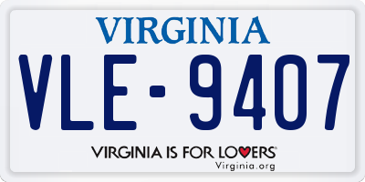 VA license plate VLE9407