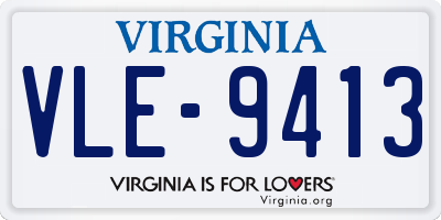 VA license plate VLE9413