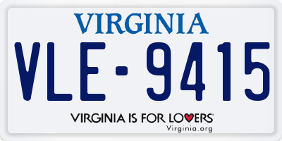 VA license plate VLE9415