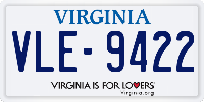 VA license plate VLE9422