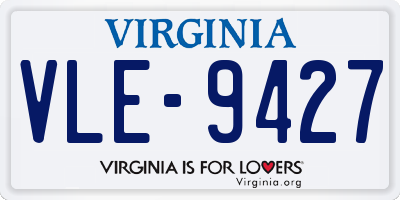 VA license plate VLE9427
