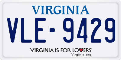 VA license plate VLE9429