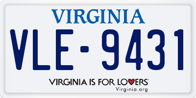 VA license plate VLE9431