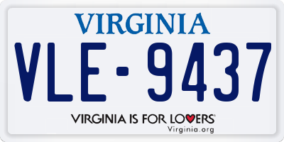 VA license plate VLE9437