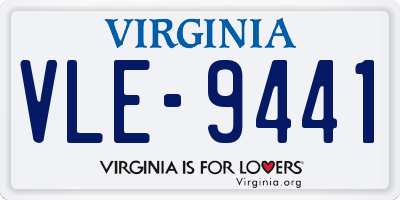VA license plate VLE9441