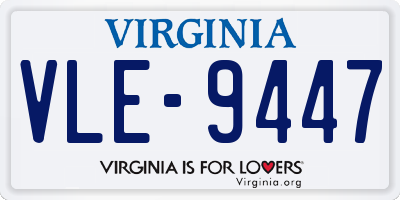 VA license plate VLE9447