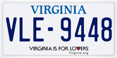 VA license plate VLE9448