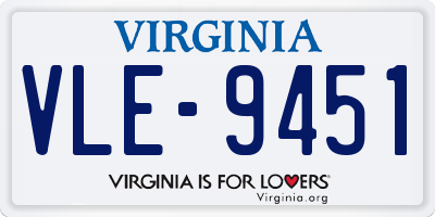 VA license plate VLE9451