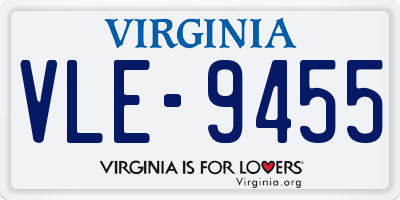 VA license plate VLE9455