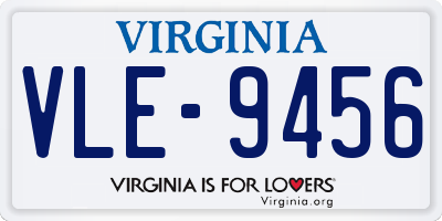 VA license plate VLE9456