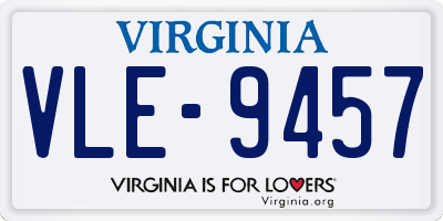 VA license plate VLE9457