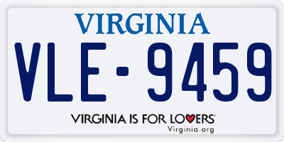 VA license plate VLE9459