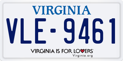 VA license plate VLE9461