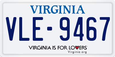 VA license plate VLE9467