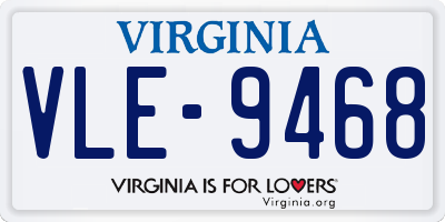 VA license plate VLE9468