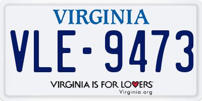 VA license plate VLE9473