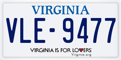 VA license plate VLE9477