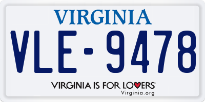 VA license plate VLE9478