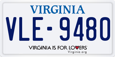 VA license plate VLE9480