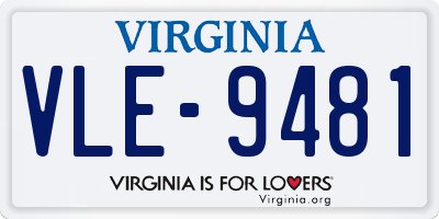 VA license plate VLE9481