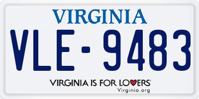VA license plate VLE9483