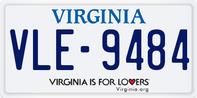 VA license plate VLE9484